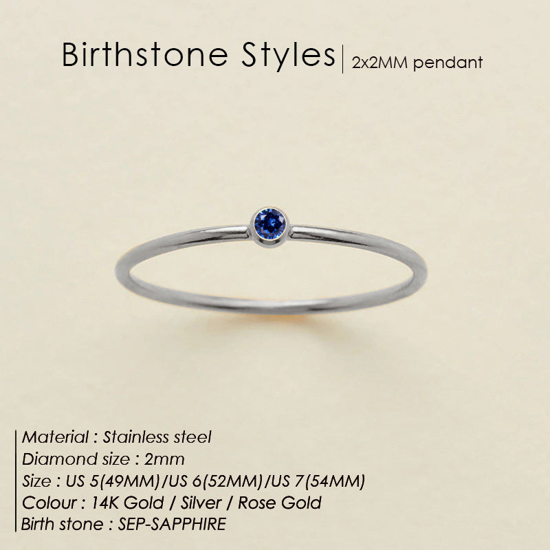 Anello delicato con pietra del mese