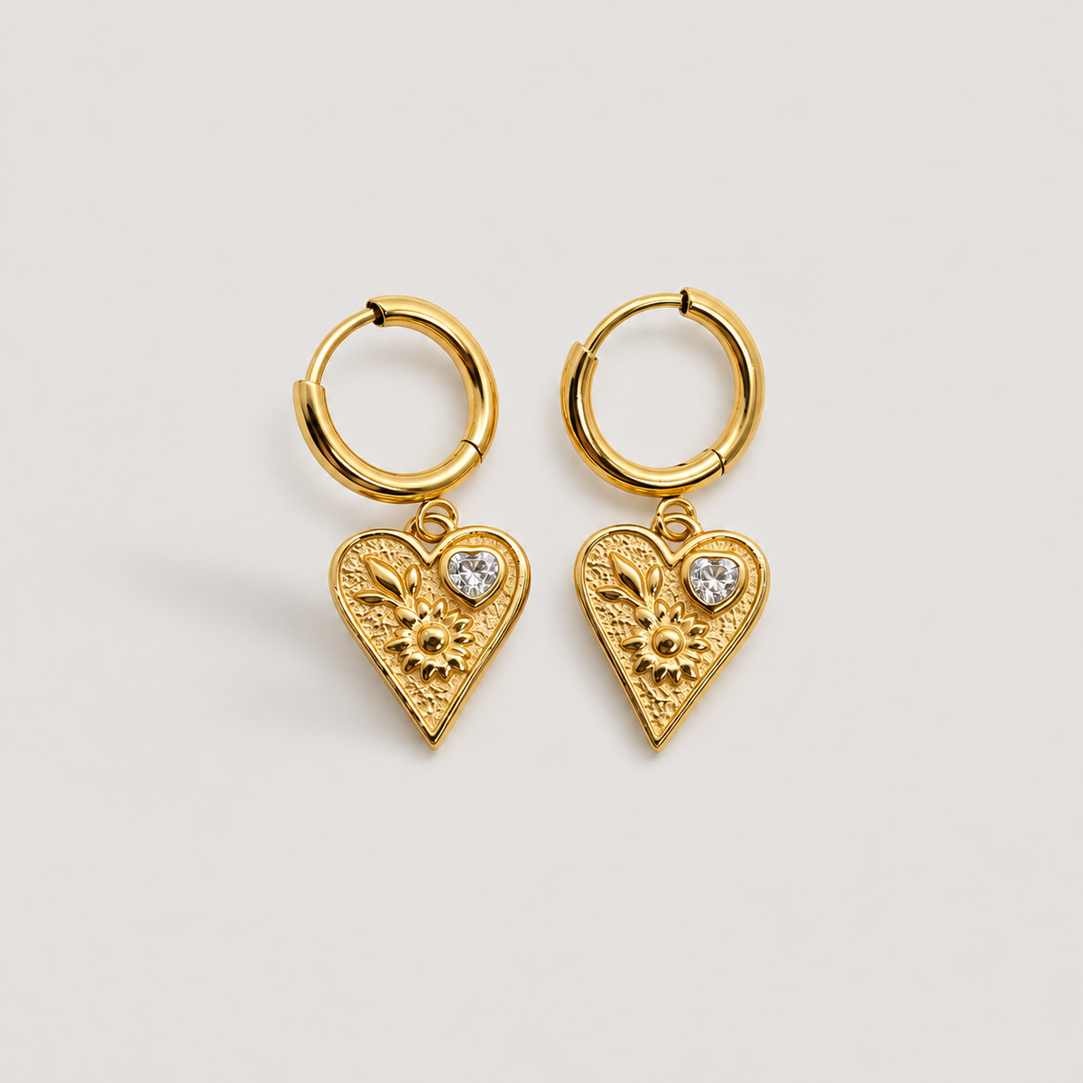 Orecchini a cerchio Firenze Cuore (Set)