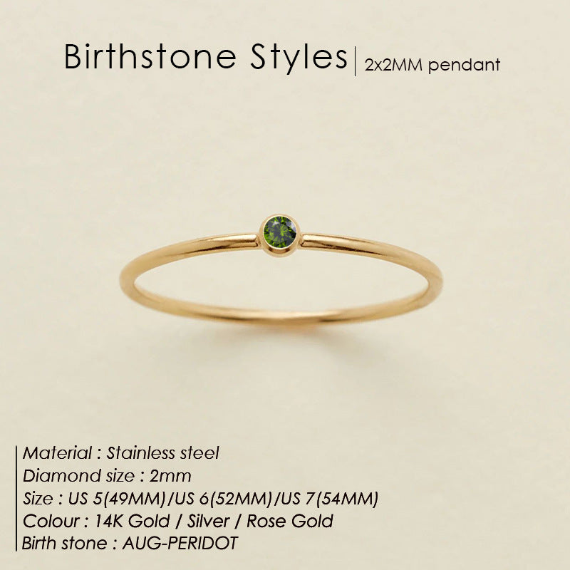 Anello delicato con pietra del mese