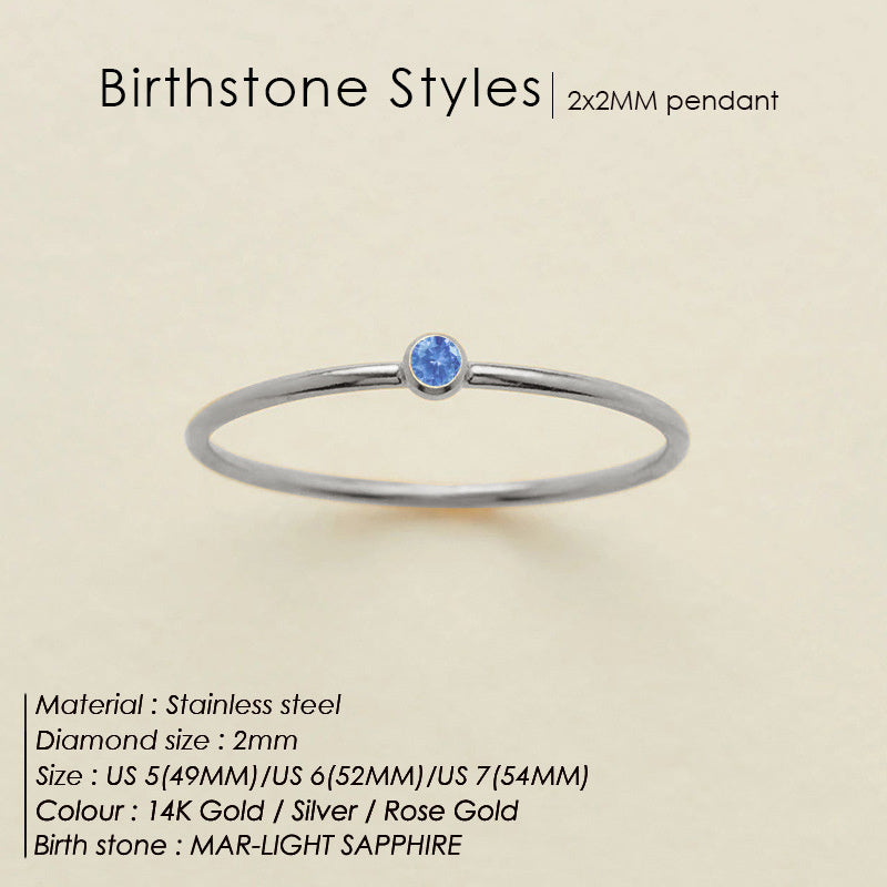 Anello delicato con pietra del mese (Set)