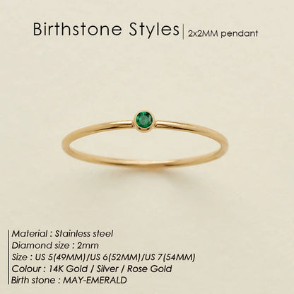 Anello delicato con pietra del mese (Set)