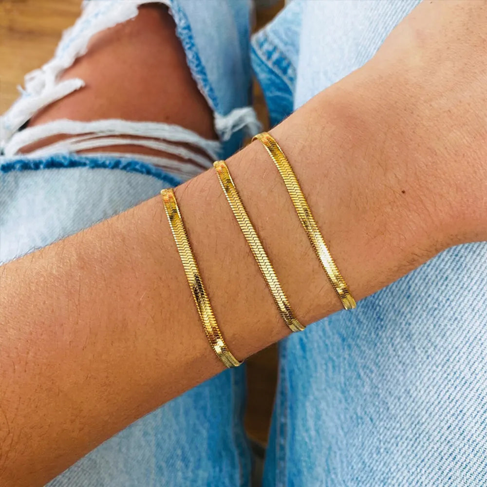 Bracciale a spina di pesce Angelica® in acciaio inossidabile (Set)