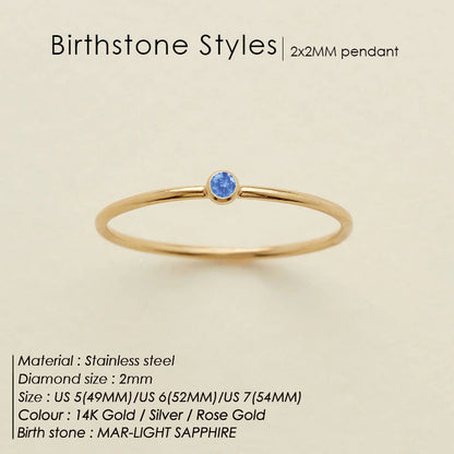 Anello delicato con pietra del mese