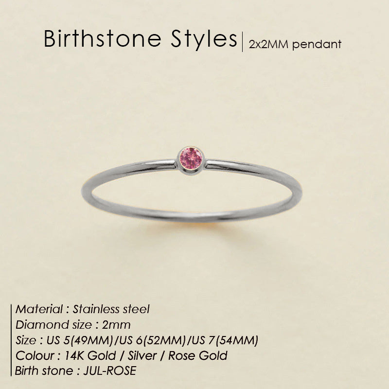Anello delicato con pietra del mese (Set)
