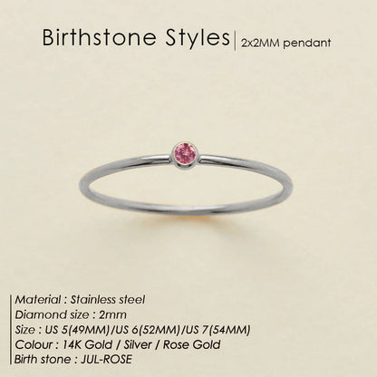 Anello delicato con pietra del mese (Set)