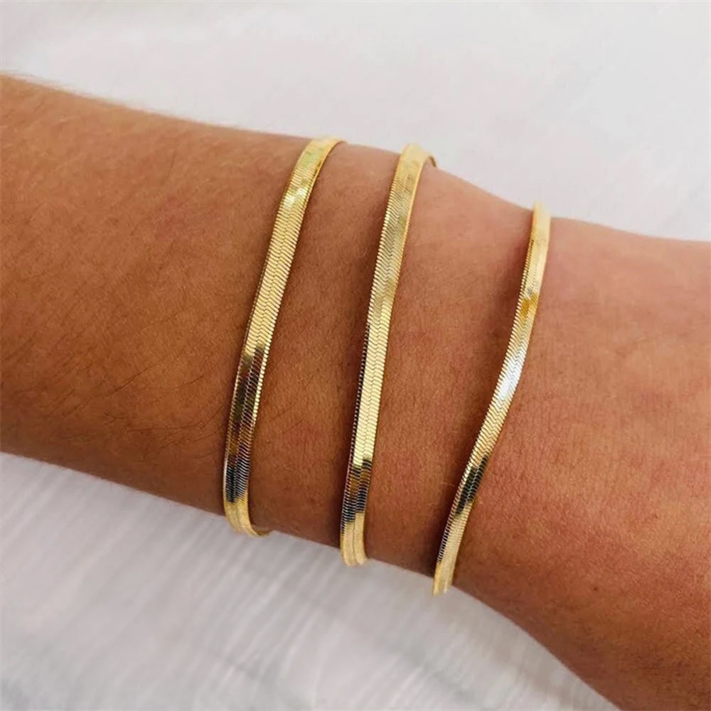Bracciale a spina di pesce Angelica® in acciaio inossidabile (Set)