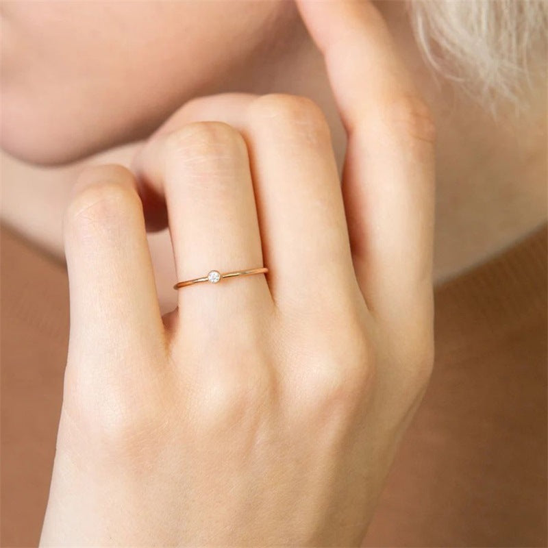 Anello delicato con pietra del mese (Set)