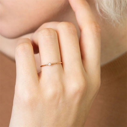 Anello delicato con pietra del mese (Set)