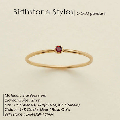 Anello delicato con pietra del mese (Set)