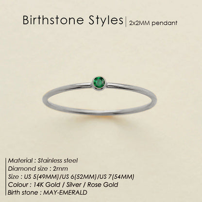 Anello delicato con pietra del mese