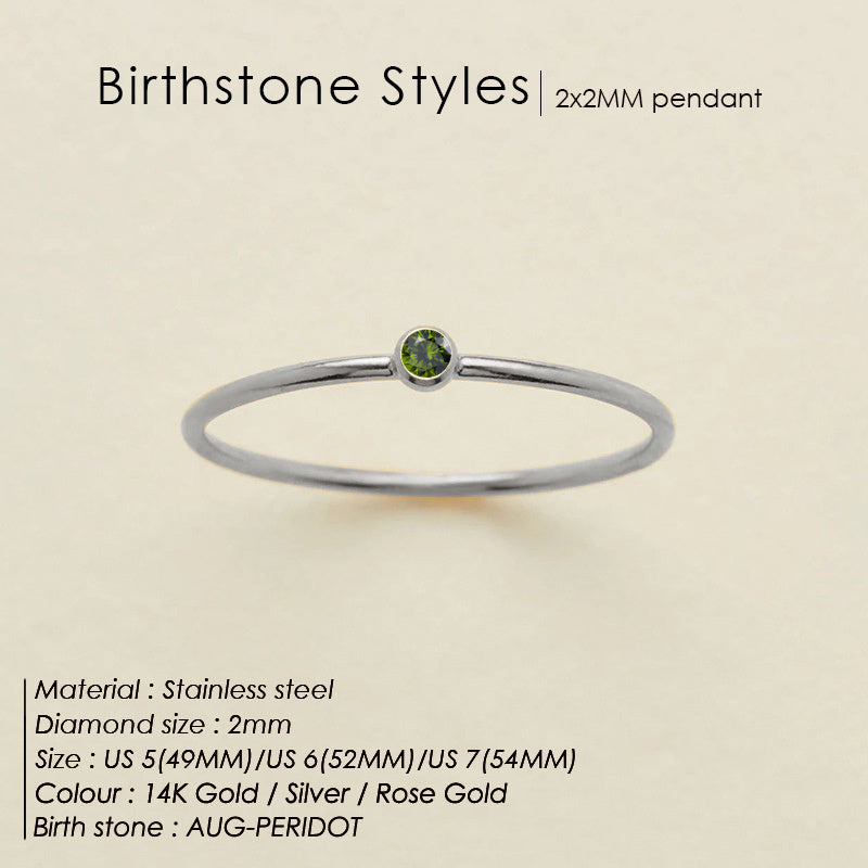 Anello delicato con pietra del mese