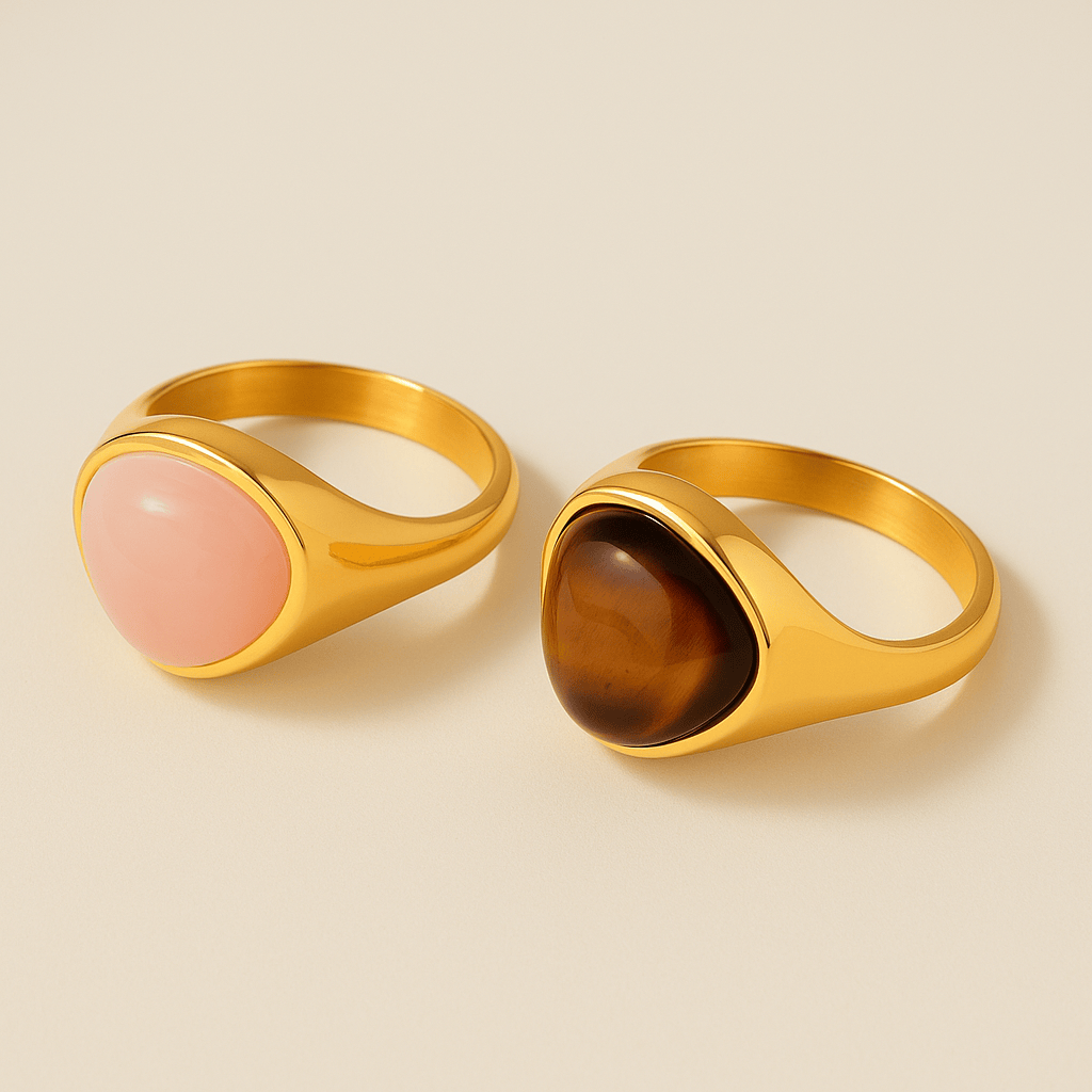 Anello vistoso Alaula con gemma (Set)