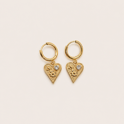 Orecchini a cerchio Firenze Cuore (Set)