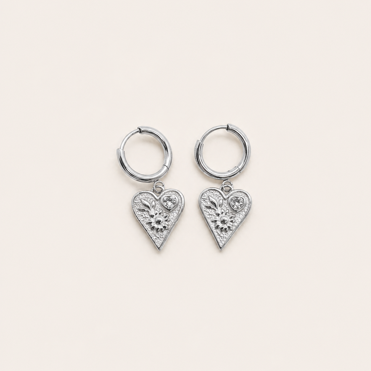 Orecchini a cerchio Firenze Cuore (Set)