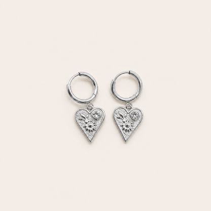 Orecchini a cerchio Firenze Cuore (Set)