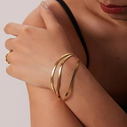 Bracciale a spina di pesce Angelica® in acciaio inossidabile (Set)