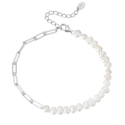 Bracciale e collana a graffetta Rhoni con perla