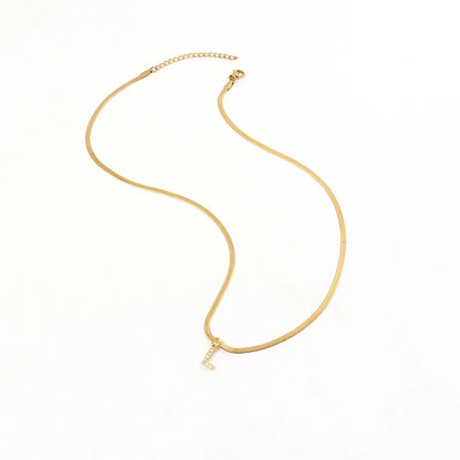Collana a spina di pesce Melly® con iniziale e zirconi
