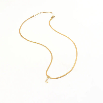 Collana a spina di pesce Melly® con iniziale e zirconi (Set)
