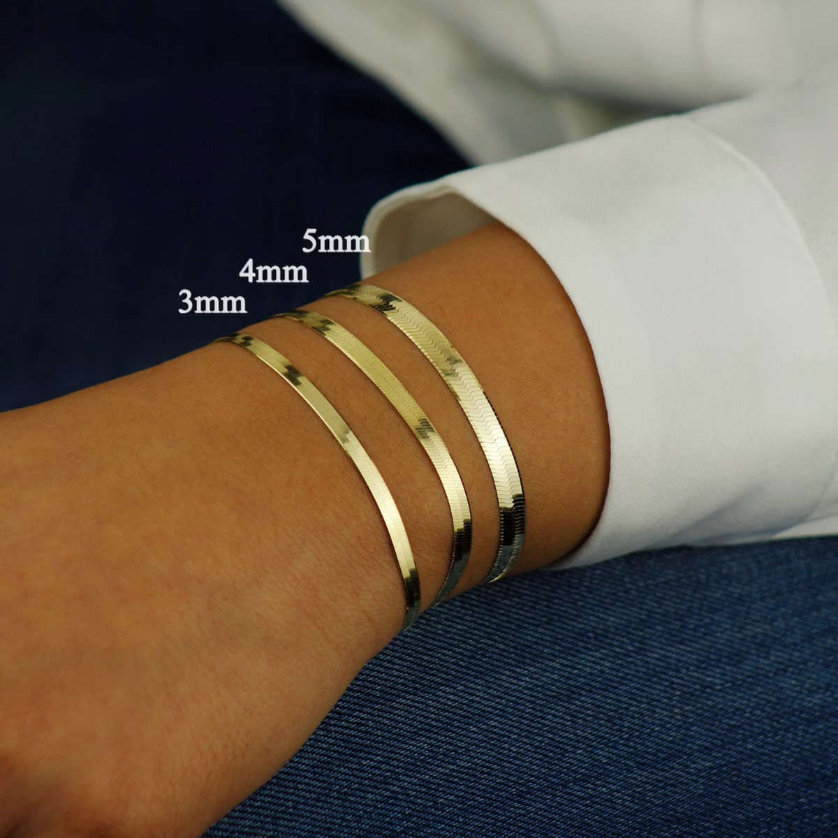 Bracciale a spina di pesce Angelica® in acciaio inossidabile (Set)