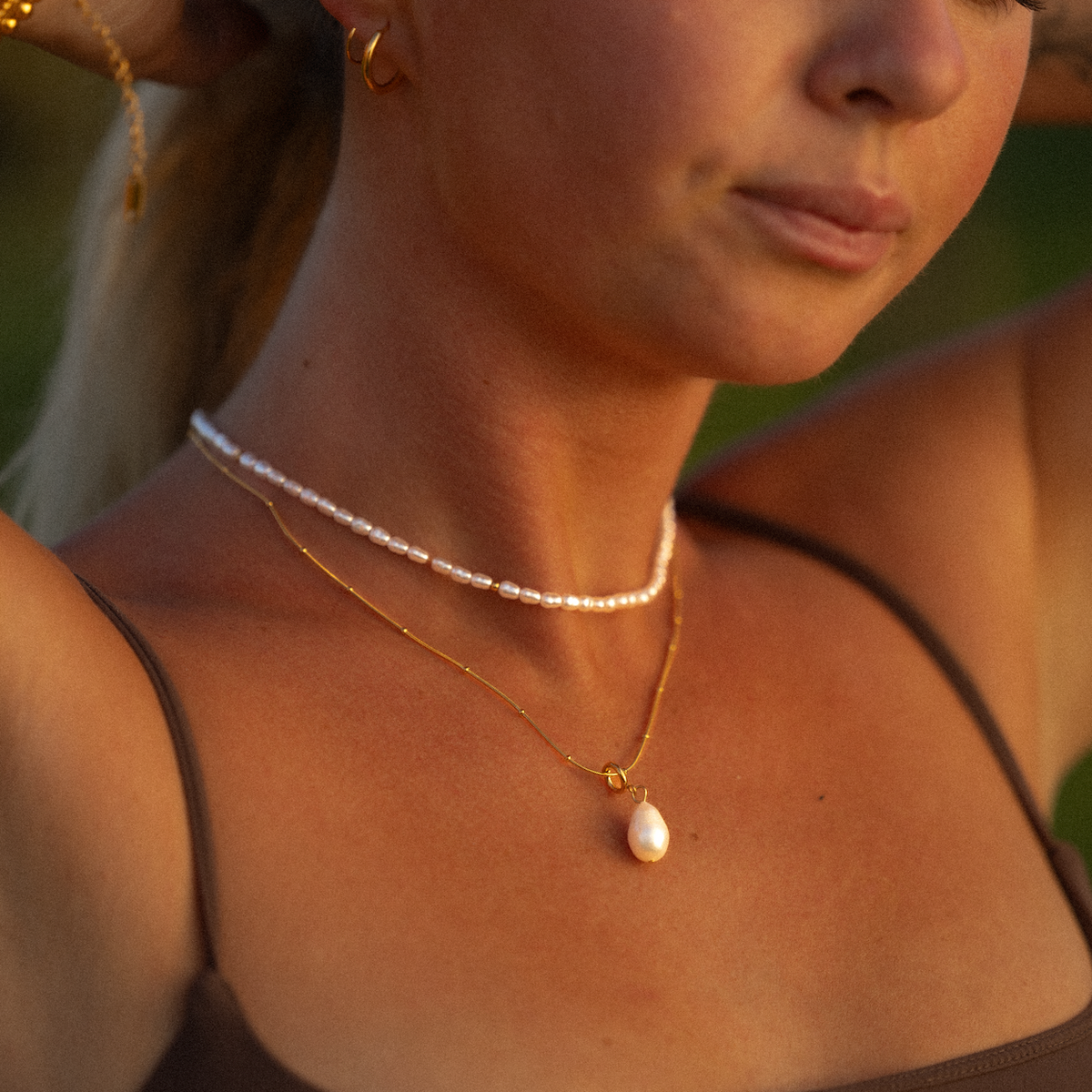 Girocollo Aloha con perla e oro