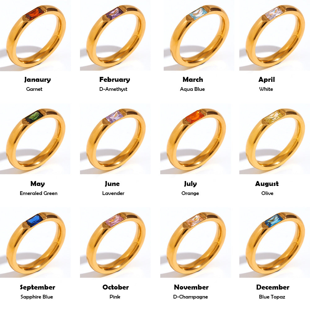 Anello Tesoro con pietra del mese (Set)