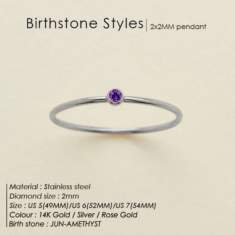 Anello delicato con pietra del mese (Set)