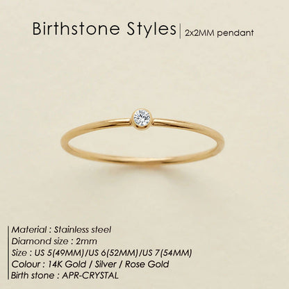 Anello delicato con pietra del mese (Set)