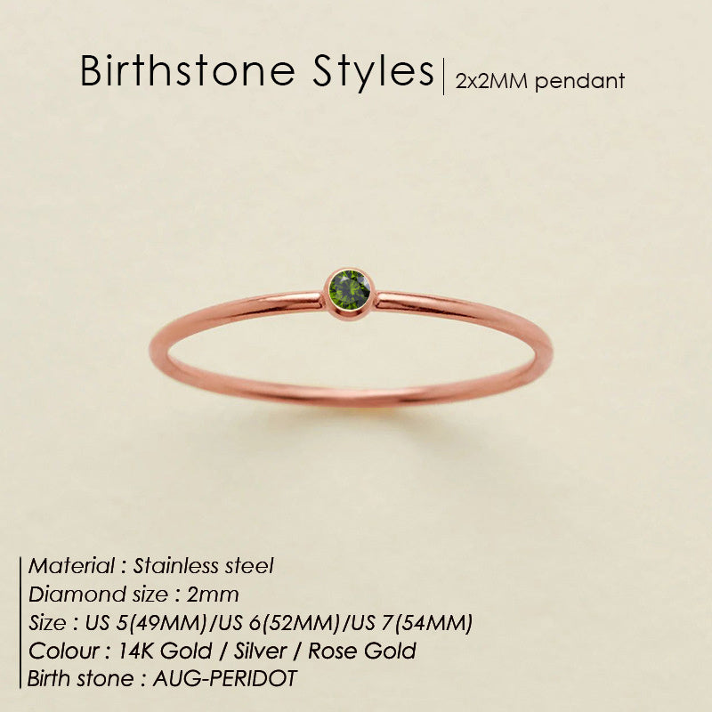 Anello delicato con pietra del mese (Set)