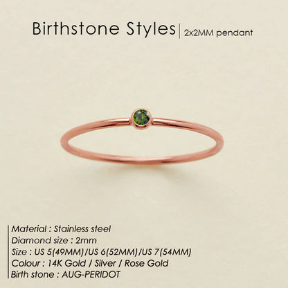 Anello delicato con pietra del mese (Set)