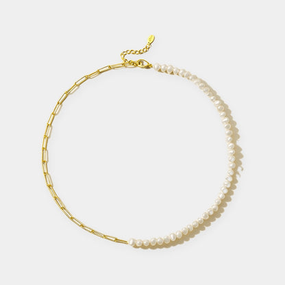 Bracciale e collana a graffetta Rhoni con perla