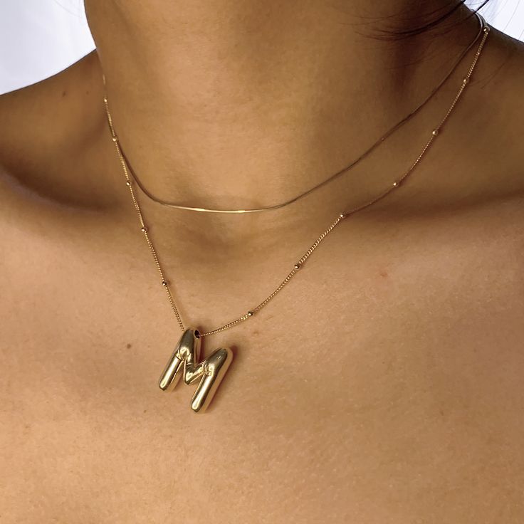 Collana con iniziale a palloncino (Set)