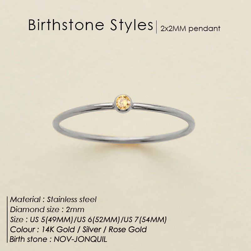 Anello delicato con pietra del mese (Set)