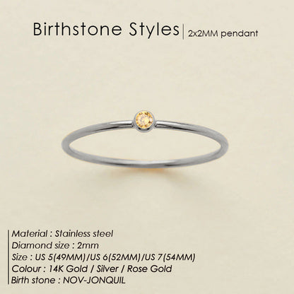 Anello delicato con pietra del mese (Set)