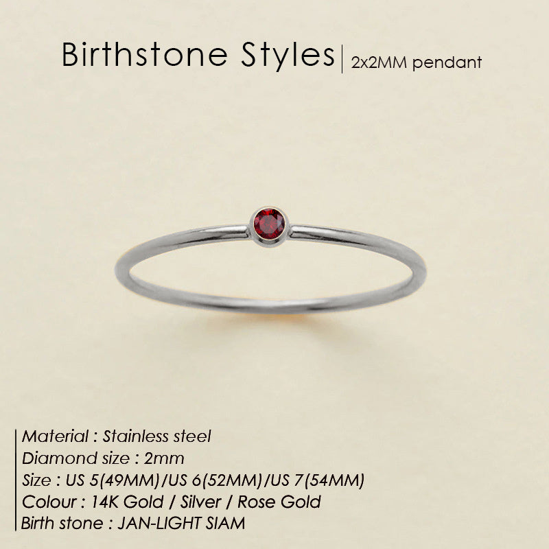 Anello delicato con pietra del mese (Set)