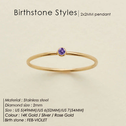 Anello delicato con pietra del mese