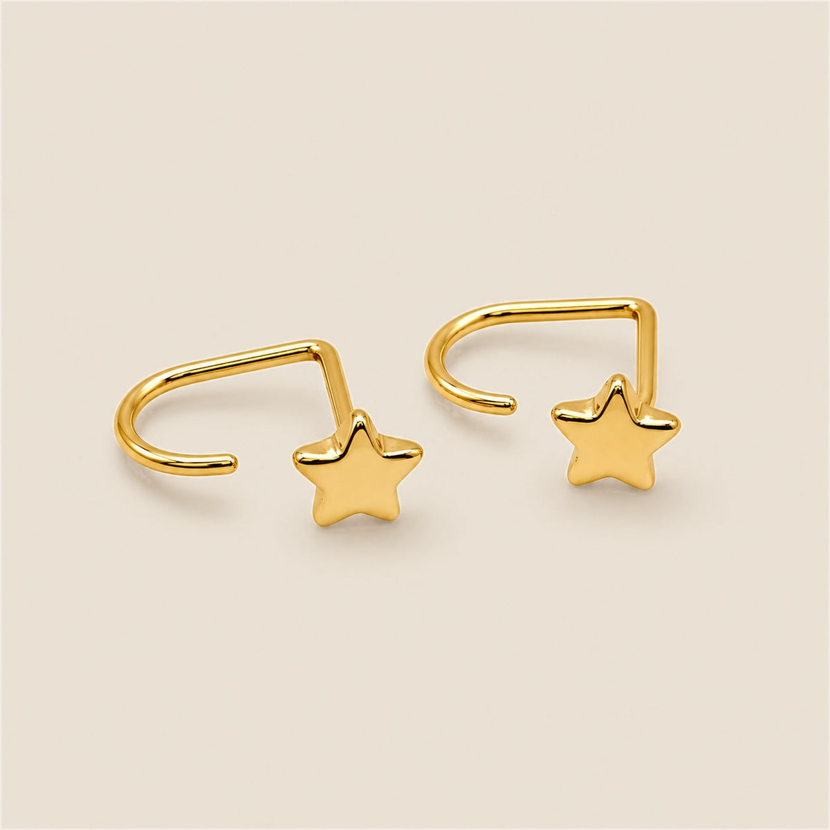 Orecchini comodi Stella oro (Set)