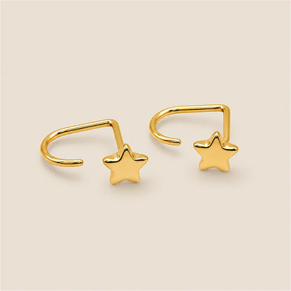 Orecchini comodi Stella oro (Set)