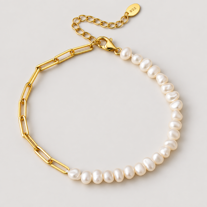 Bracciale a graffetta Rhoni con perla (Set)