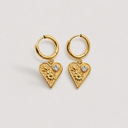 Orecchini a cerchio Firenze Cuore (Set)